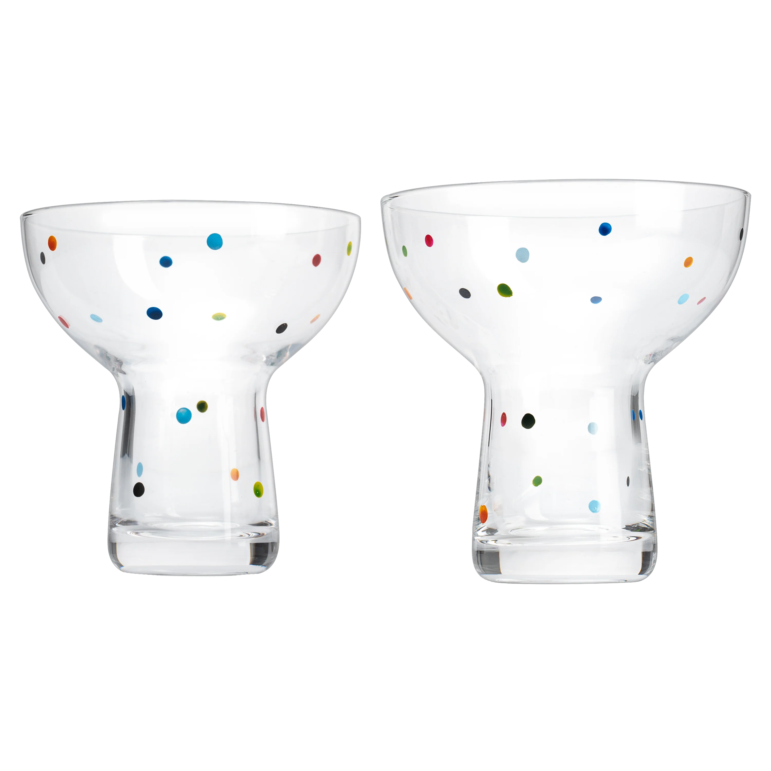 Hand Blown Margarita Glass – (Polka Dot Vintage Design) - Keen Glass Solutions