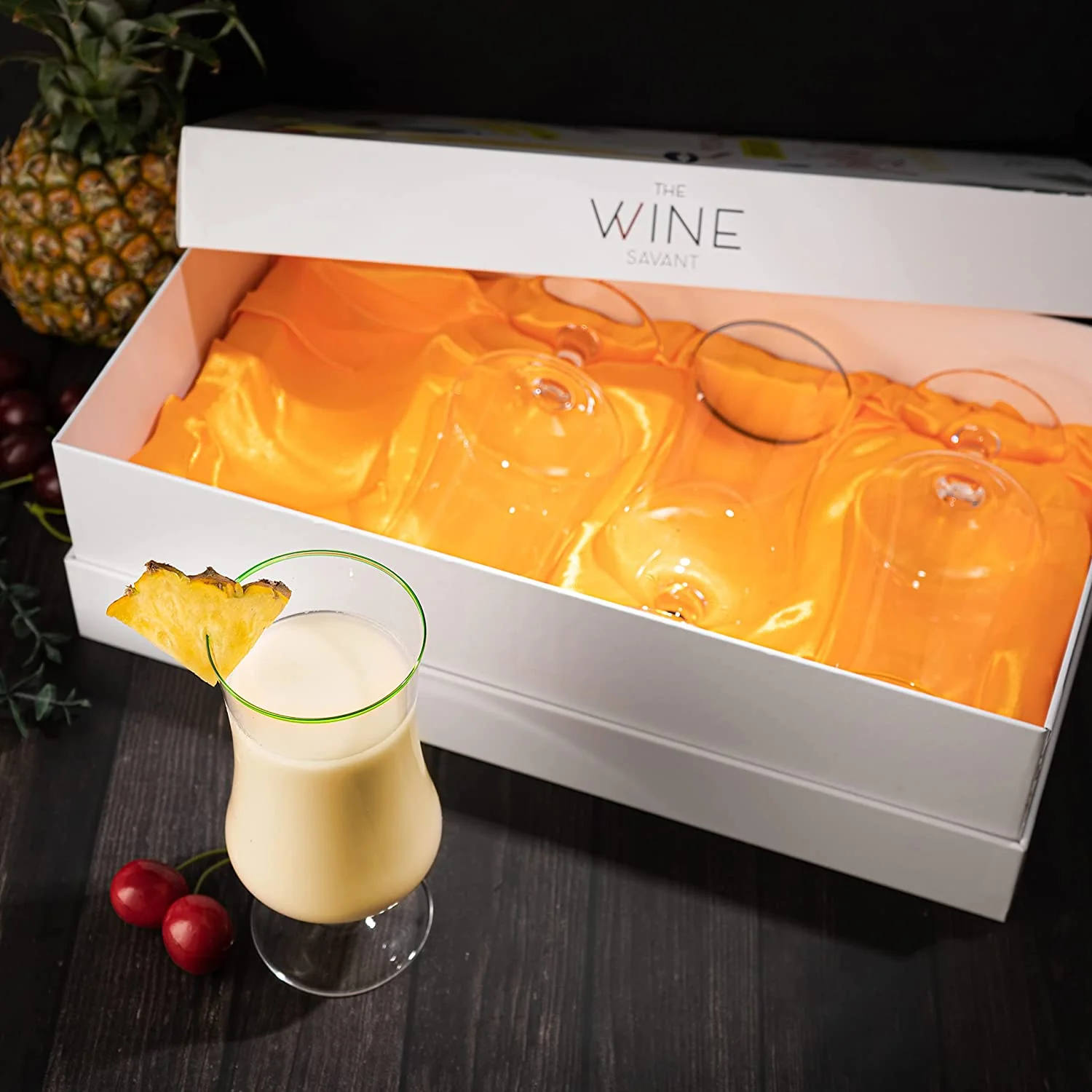 Set of 4 Pina Colada Hurricane Glasses 14oz - Keen Glass Solutions