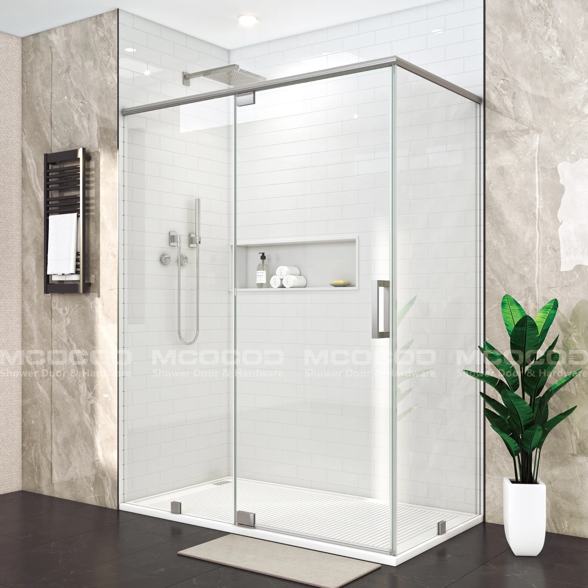 Customize Framed Rectangle Shower Enclosure - P08L-02 - Keen Glass Solutions