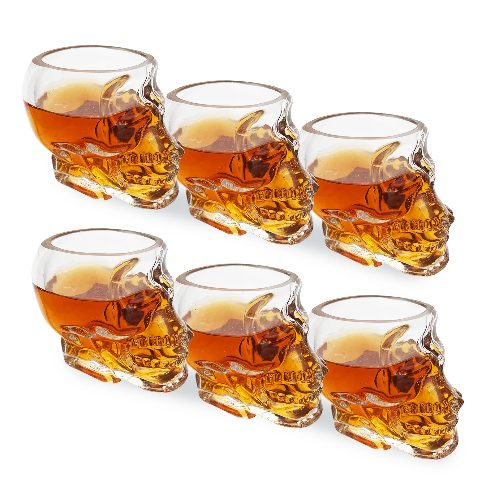 Skull Shot Glasses Set of 6 - 3oz Skull Glasses 3