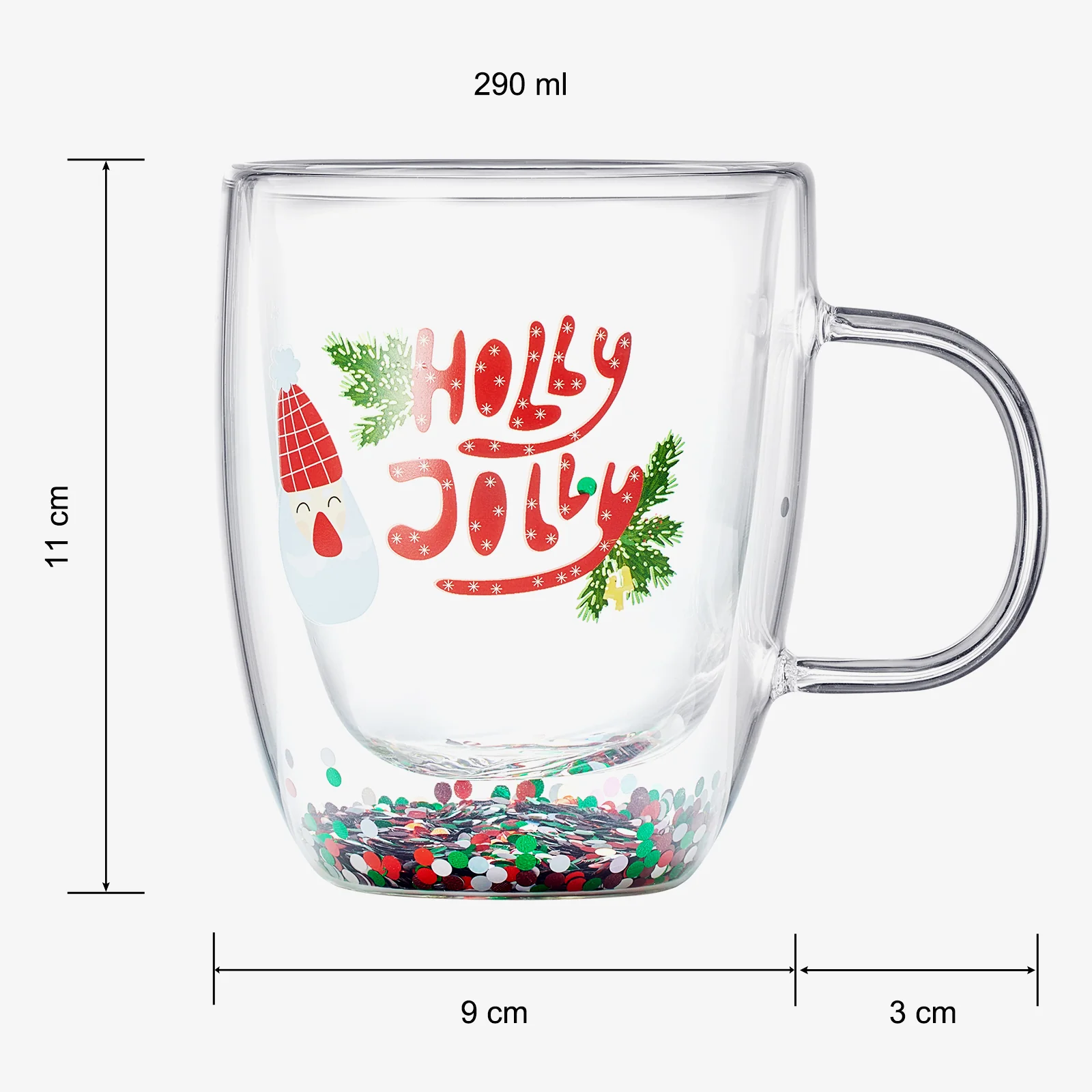 Christmas Glass Coffee Mug Set of 2 Mugs - Keen Glass Solutions