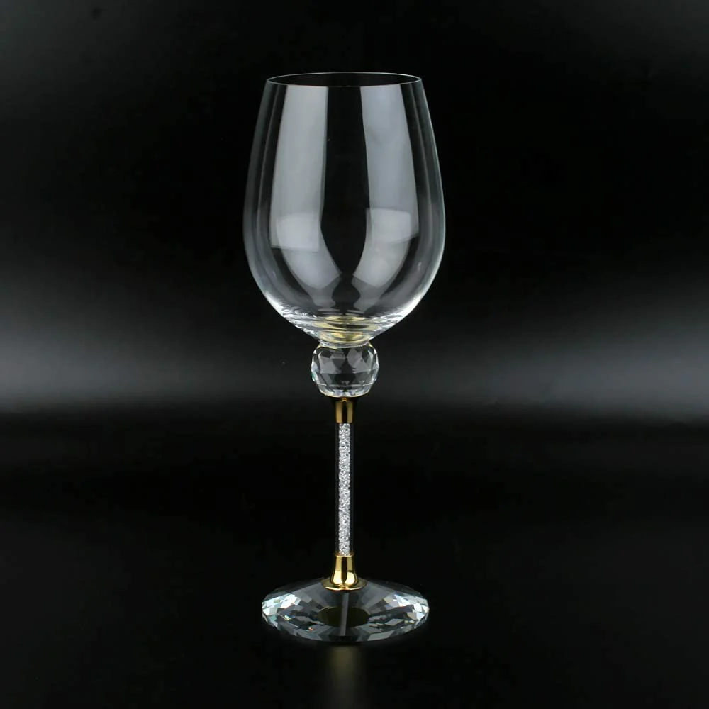 Rhinestone DIAMOND Studded Wine Glasses 16 Ounces Set - Keen Glass Solutions