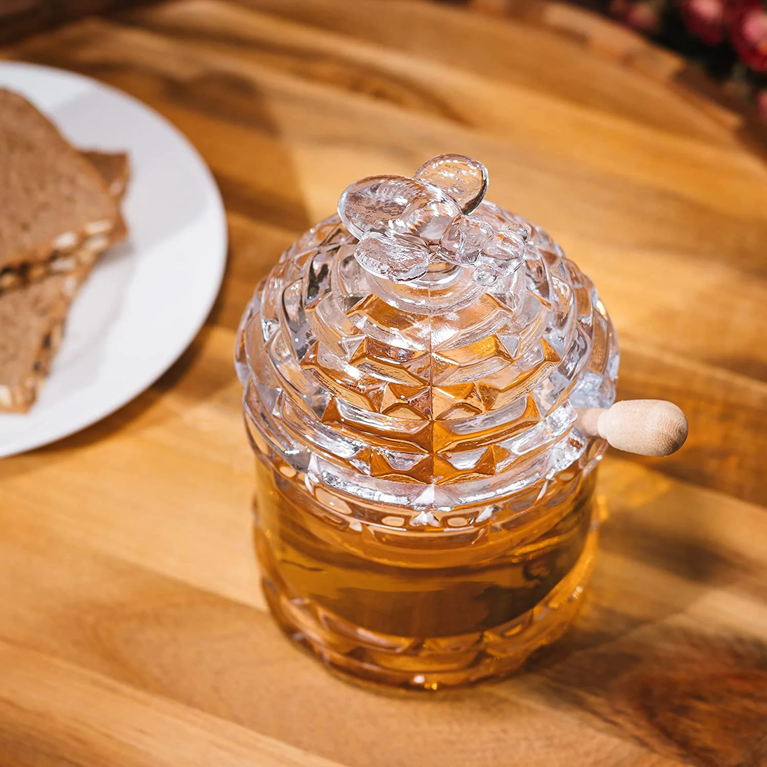Crystal Bee Honey Dish Jar, Gift 6