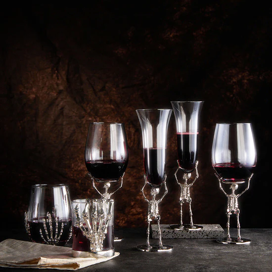 Stemmed Skeleton Wine Glass | Set of 2 | 19oz - Keen Glass Solutions