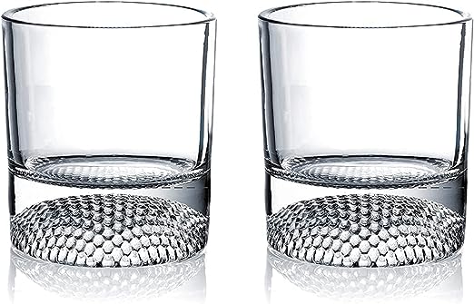 The Wine Savant Golf Ball Whiskey Glasses Set of 2-8oz Golf Gifts (2 pack) - Keen Glass Solutions