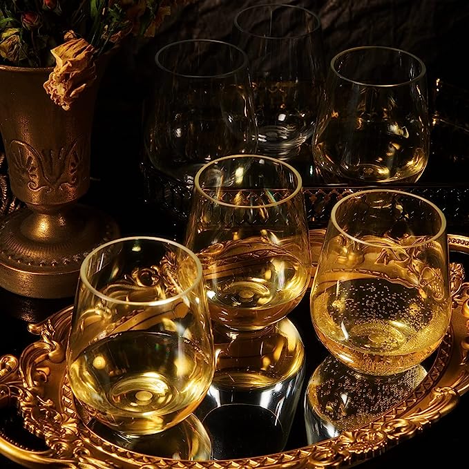 European Style Unbreakable Elegant Acrylic Stemless Wine Glasses 15 oz | Set of 6 - Keen Glass Solutions
