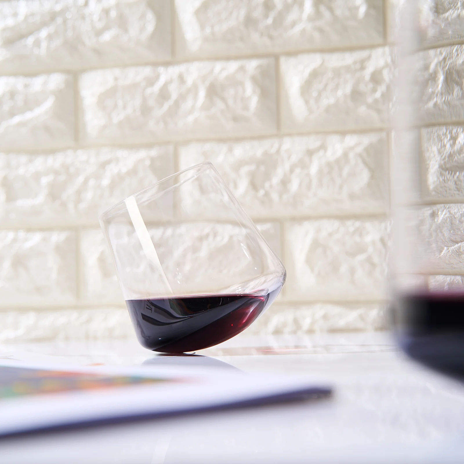 Rolling Un-Spillable Stemless Spinning Aerating Wine Glasses | Set of 2 | 13.5OZ - Keen Glass Solutions
