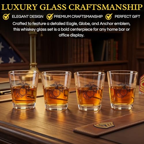 Marine Whiskey & Wine Glasses Set of 4 - Keen Glass Solutions