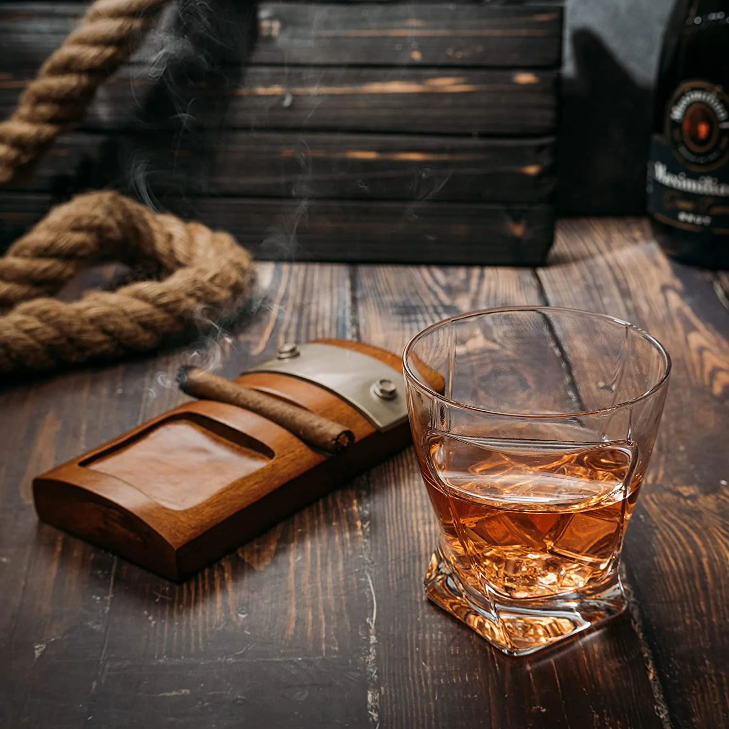 Glass & Coaster & with A Unique Whiskey Glass Slot - Keen Glass Solutions