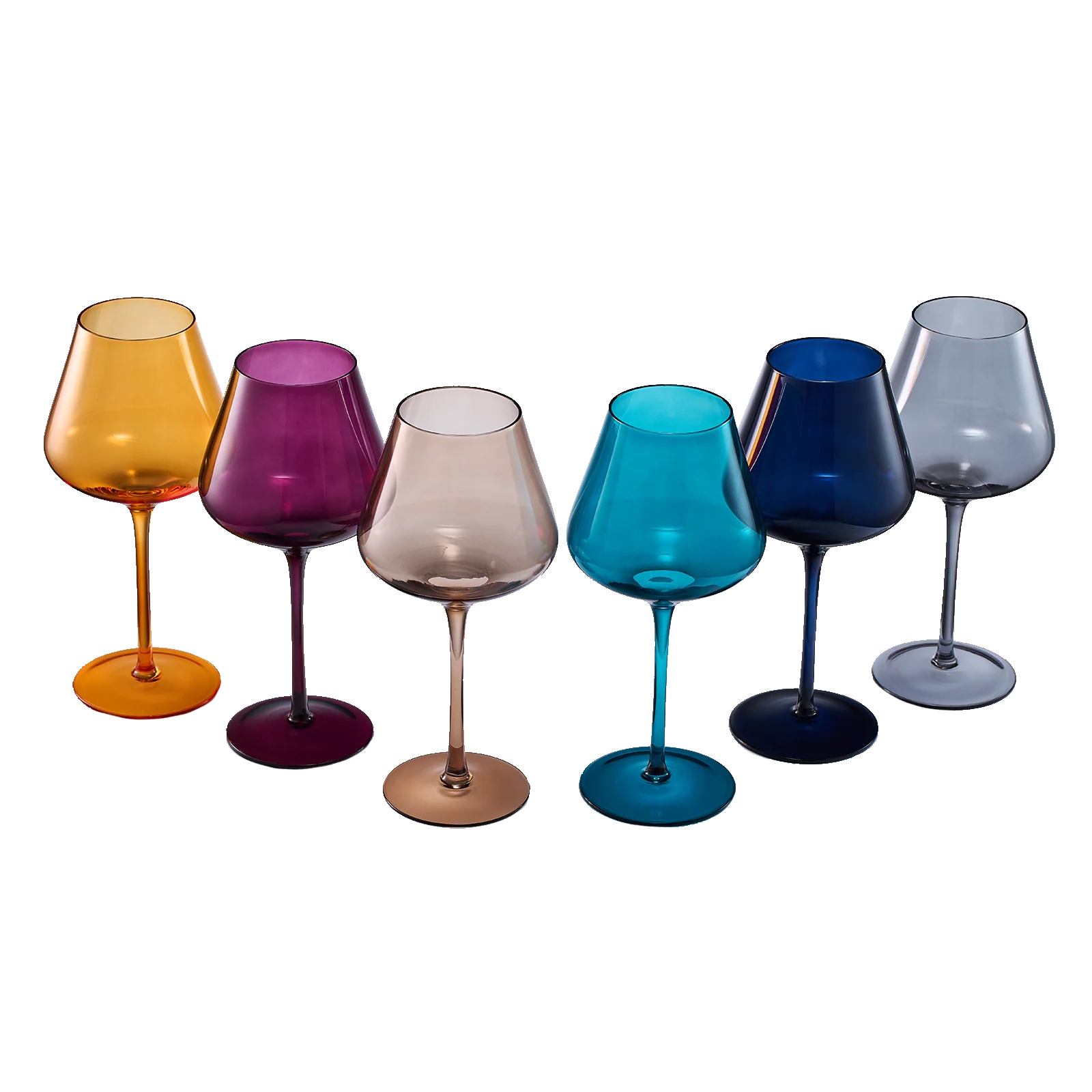 Jewel Colored Crystal Wine Glass Set of 6 - Large 20 oz (Jewel) - Keen Glass Solutions