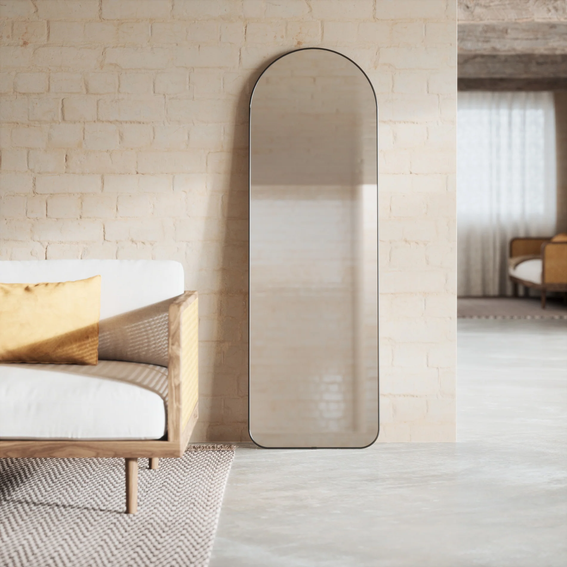Hubba Arched Leaning & Wall Mirror - Keen Glass Solutions