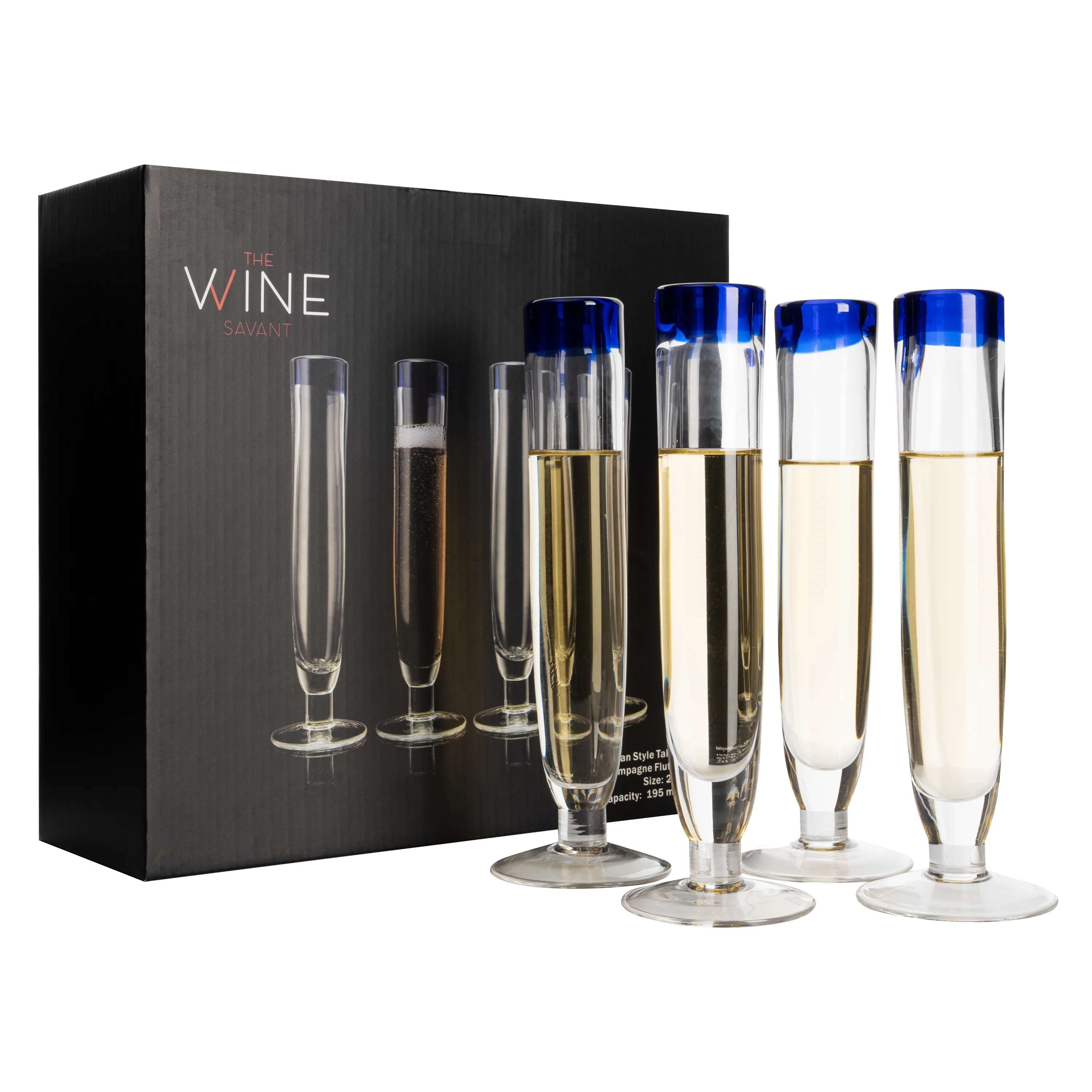 Tall Recycled Champagne Flutes - Set of 4 - Keen Glass Solutions
