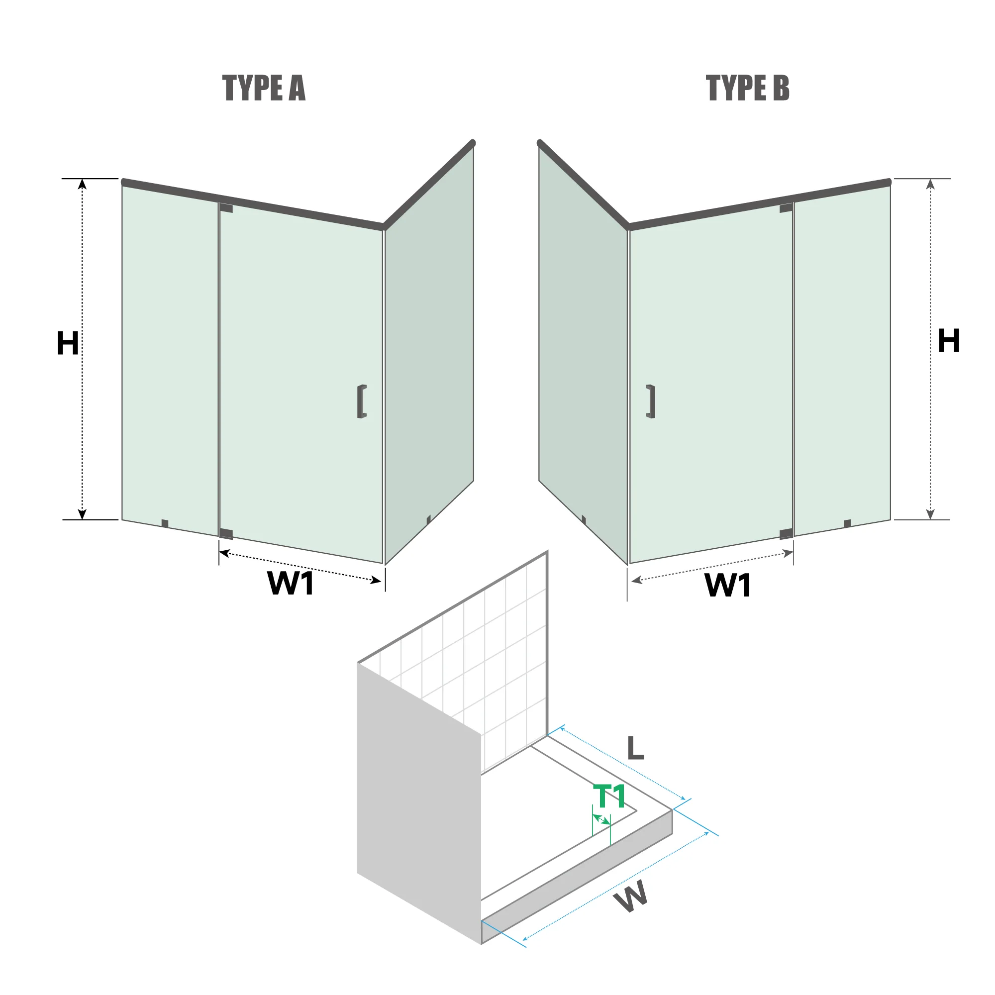 Customize Framed Rectangle Shower Enclosure - P08L-02 - Keen Glass Solutions