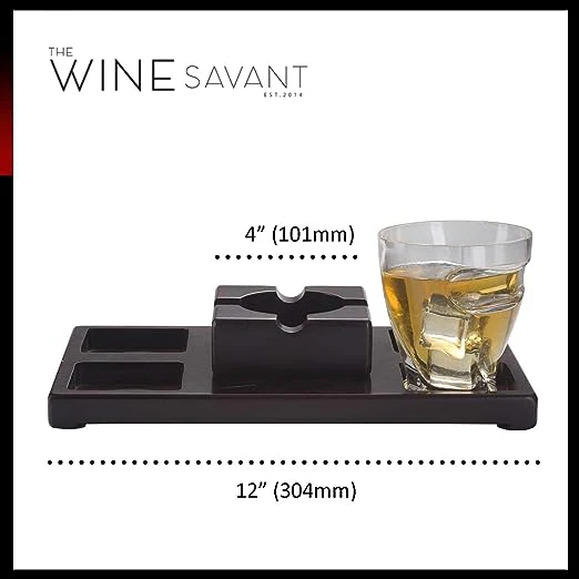 Premium Whiskey Glass & Cigar Tray Gift Set – 4 Twist Glasses - Keen Glass Solutions