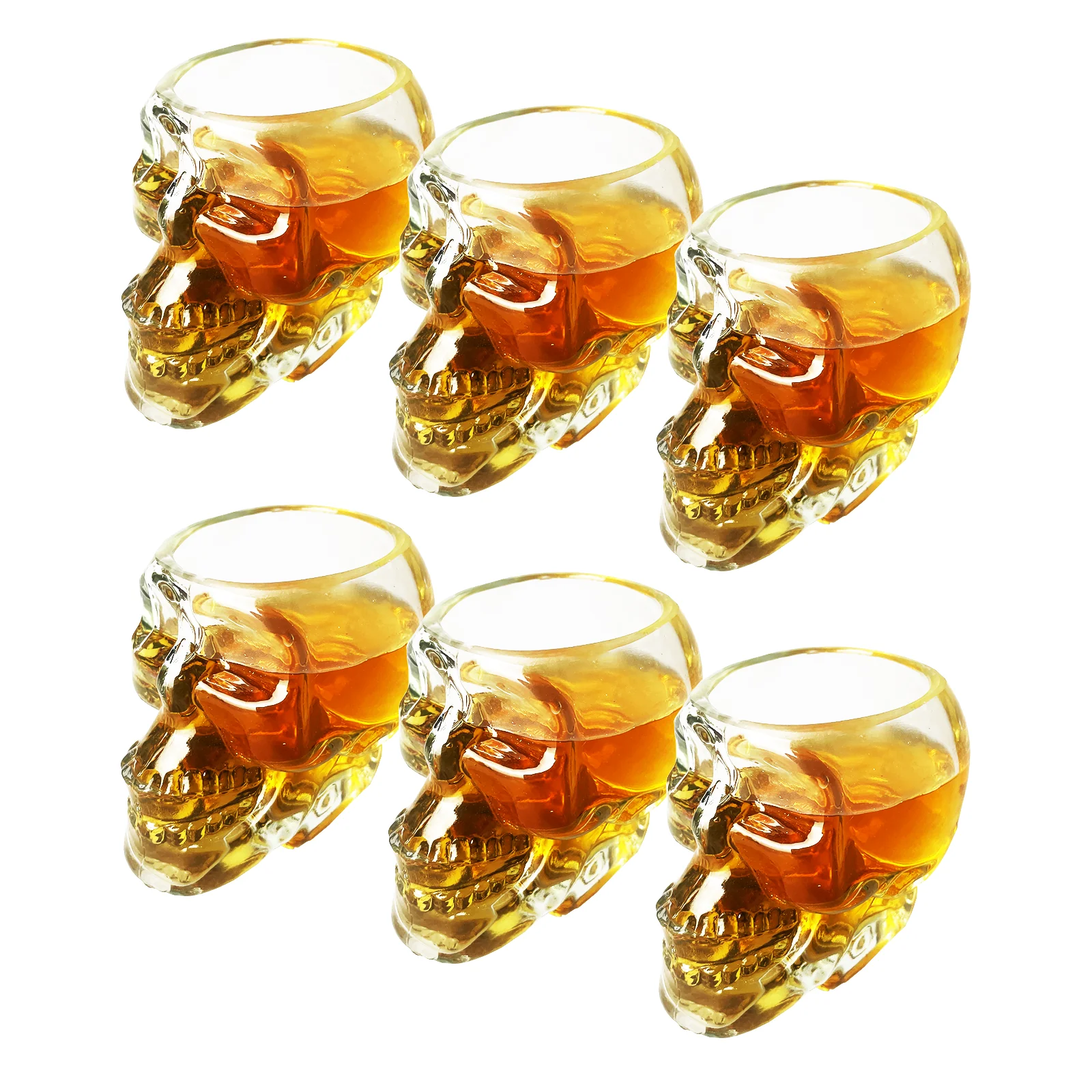 Skull Shot Glasses Set of 6 - 3oz Skull Glasses 3