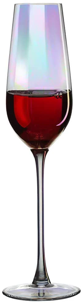 Iridescent Glasses - Crystal Luster Radiance Set of 4 (Tall Flutes) - Keen Glass Solutions