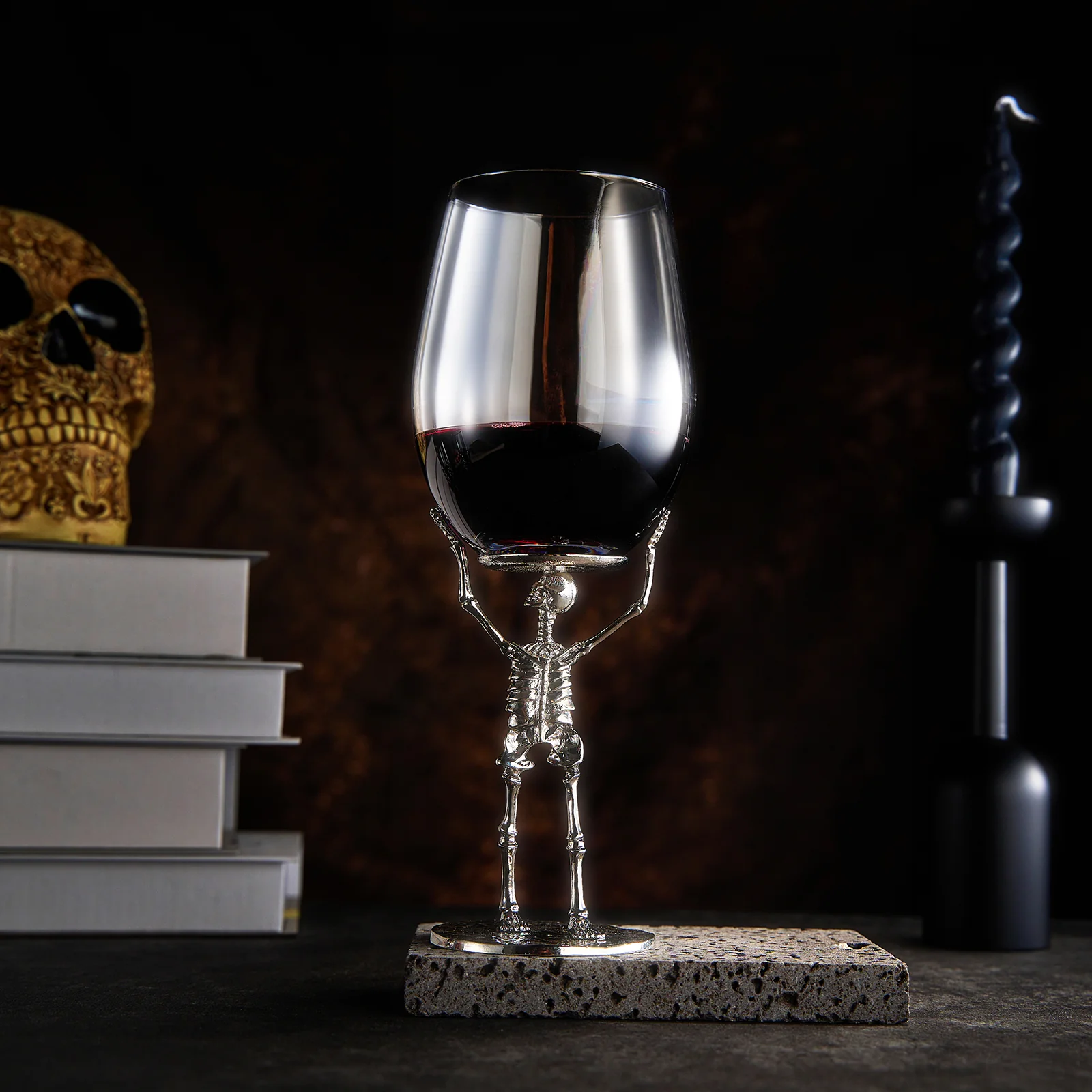 Stemmed Skeleton Wine Glass | SINGLE | 19oz - Keen Glass Solutions