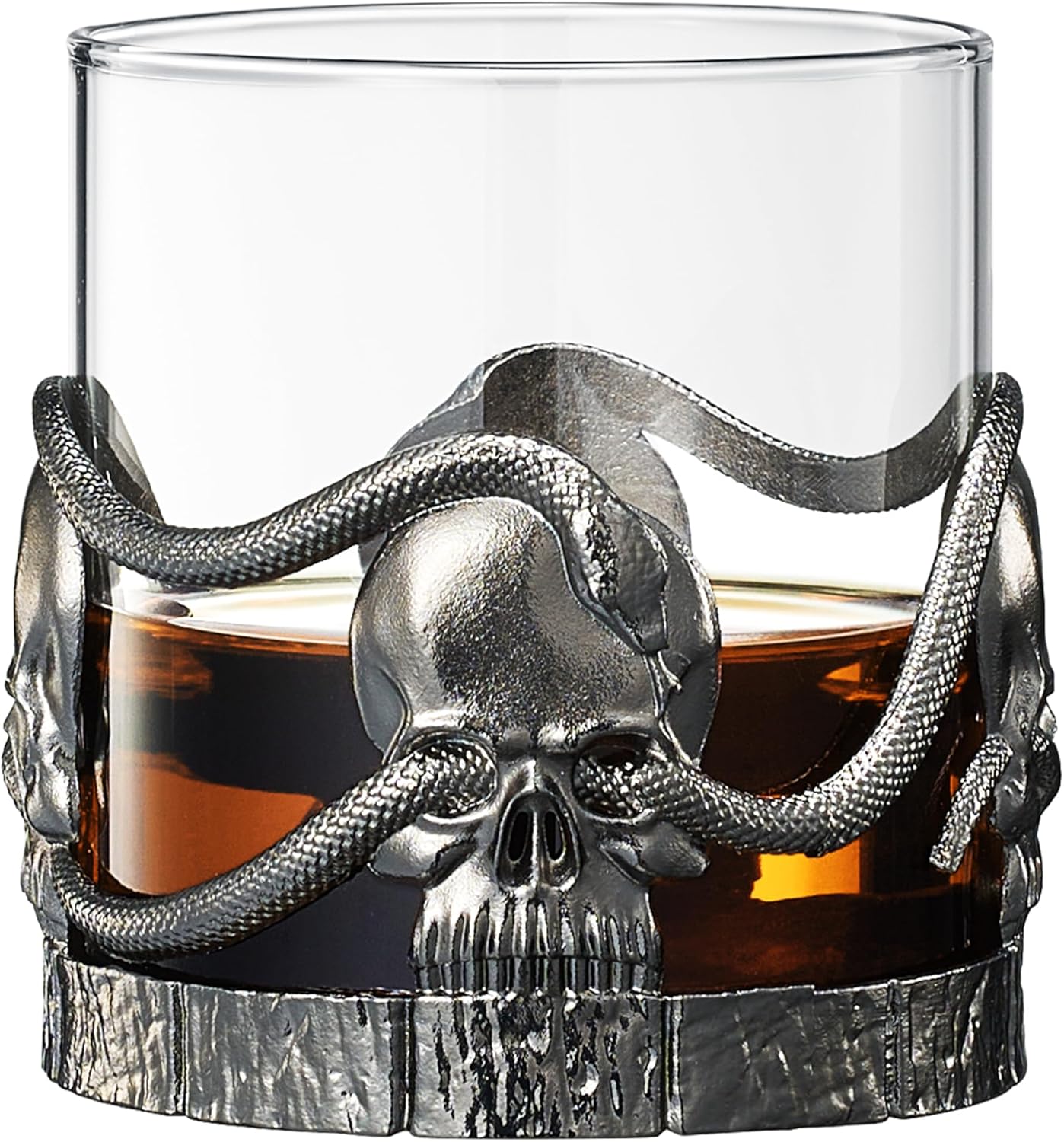 Skull & Snake Pewter Whiskey, Wine, Beer & Water Drinking Glass -12.5oz Set of 2 - Keen Glass Solutions