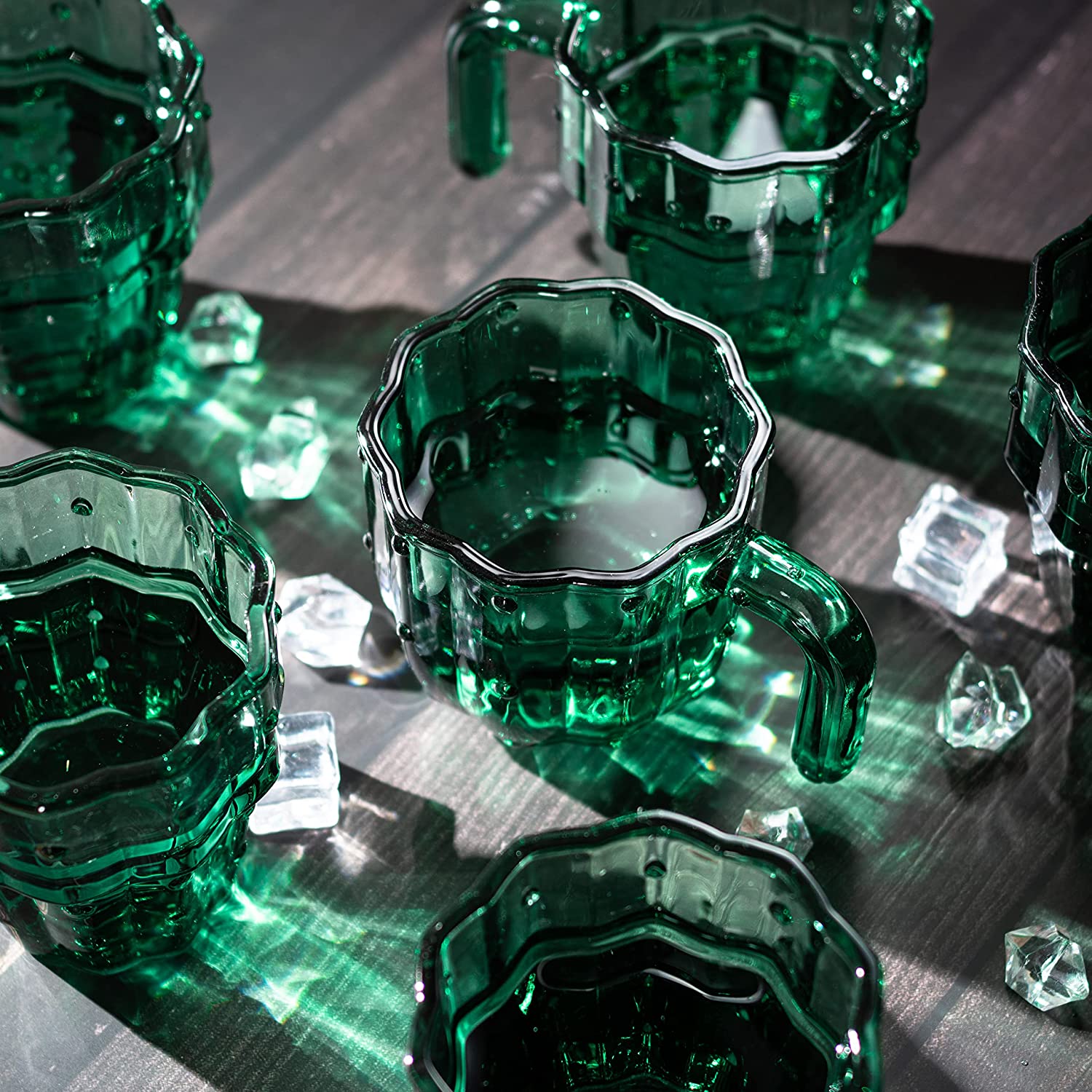 Cactus Stackable Glasses, Set of 6-10 oz - Keen Glass Solutions