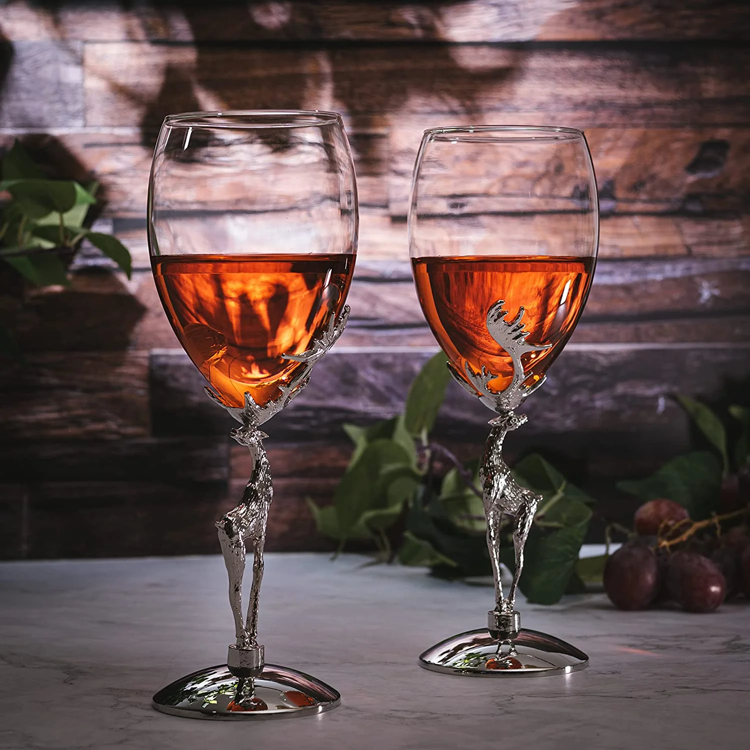 Stag Antler Set of 2 Wine Glasses 9