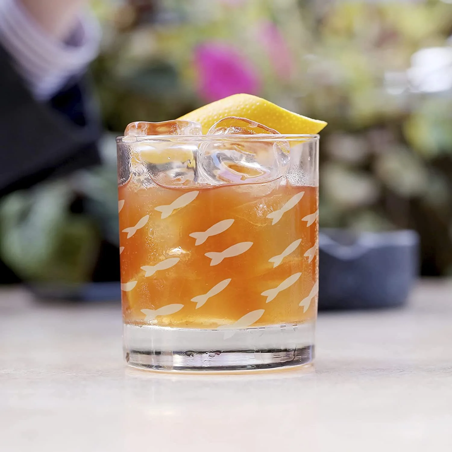 Fish Old Fashion Drinking Glasses - Keen Glass Solutions