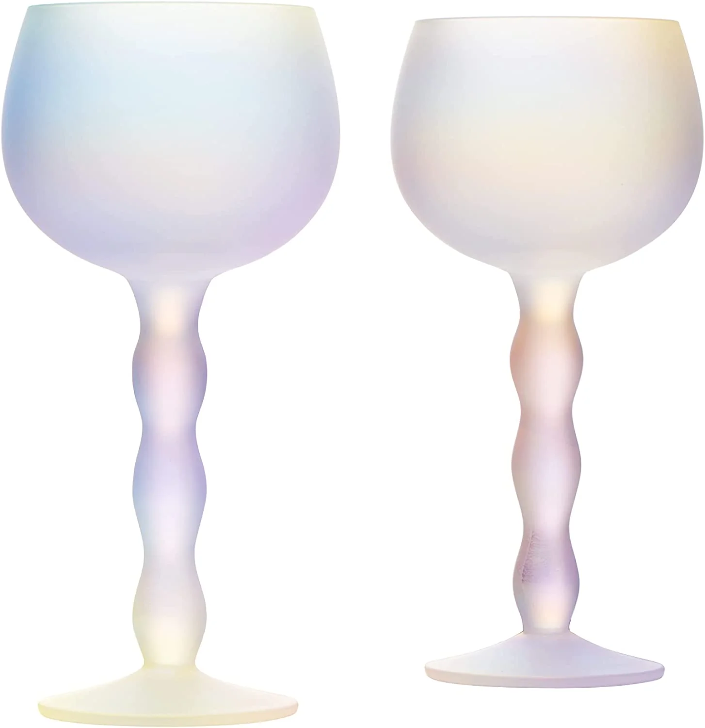 Aesthetic Iridescent Cloud Elegant Crystal Wine - 7 oz Rim Set of 2 - Keen Glass Solutions