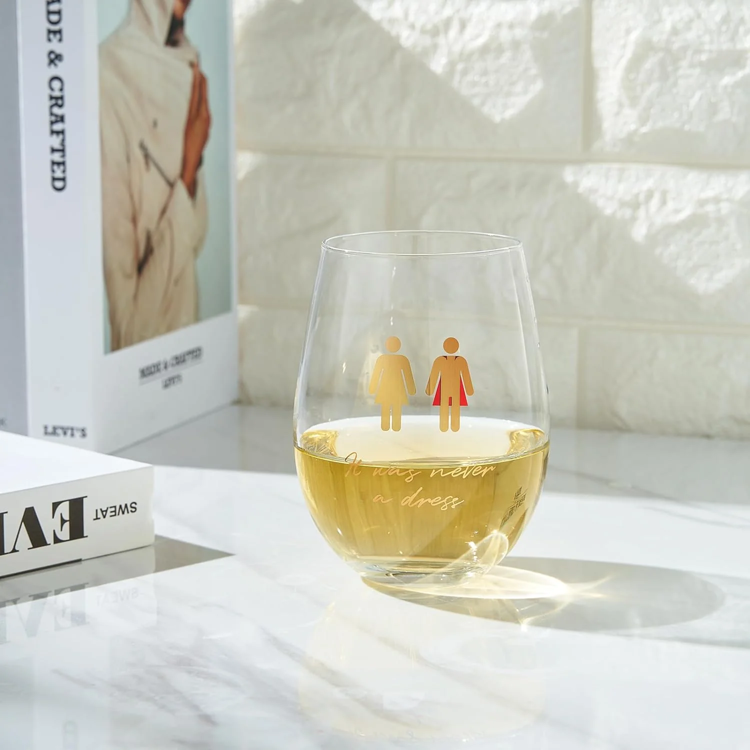 It Was Never a Dress, It Was Always a Cape Wine Glass - Keen Glass Solutions