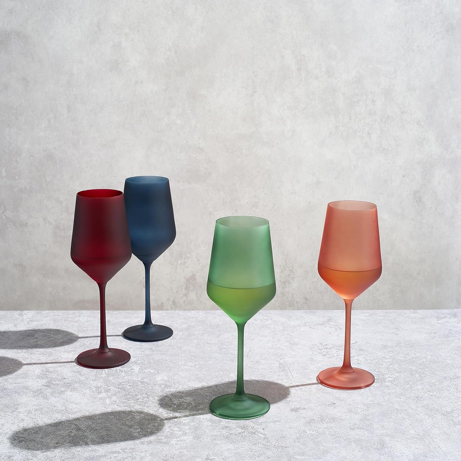 Frosted Colored Crystal Wine Glass | Set of 4 - Keen Glass Solutions