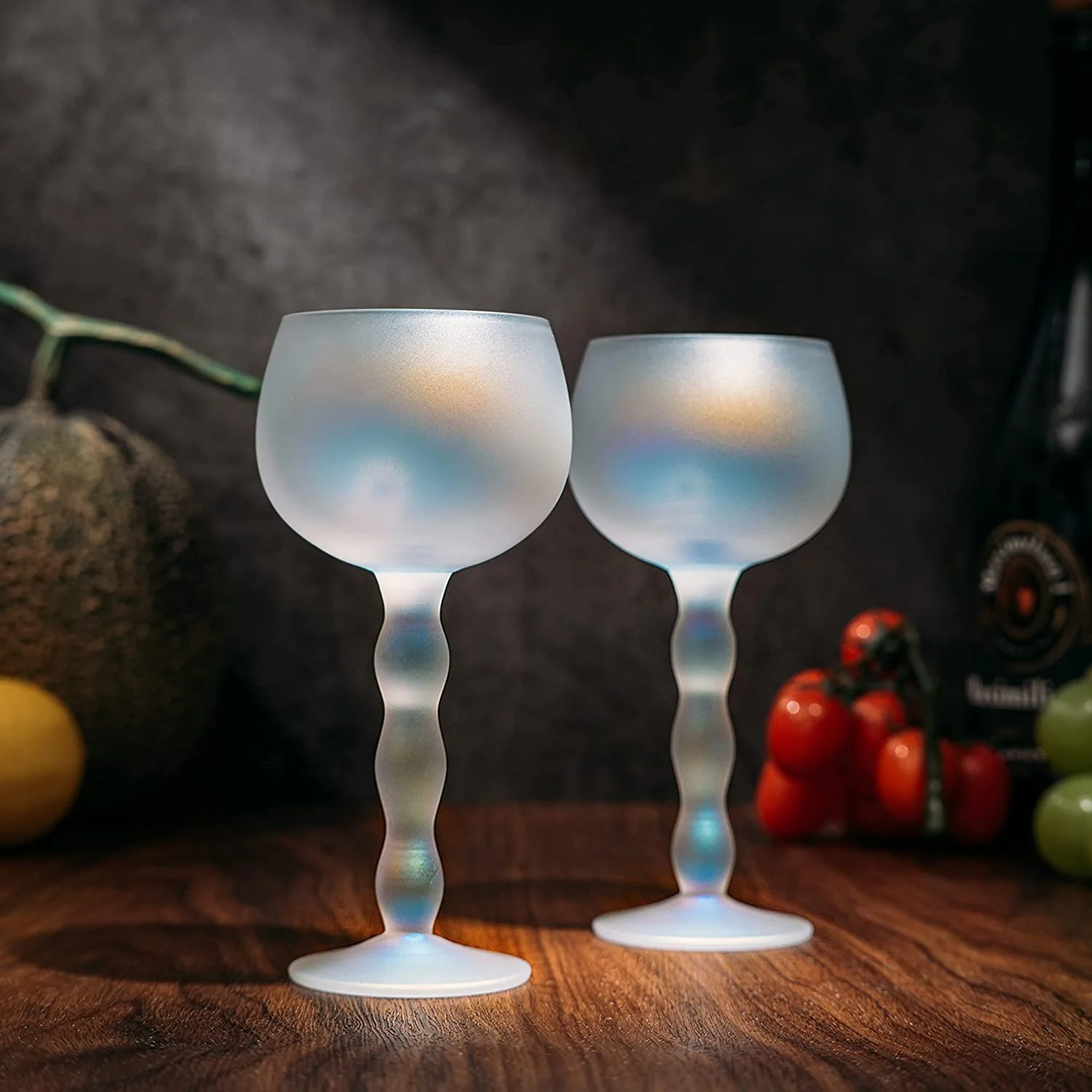 Aesthetic Iridescent Cloud Elegant Crystal Wine - 7 oz Rim Set of 2 - Keen Glass Solutions