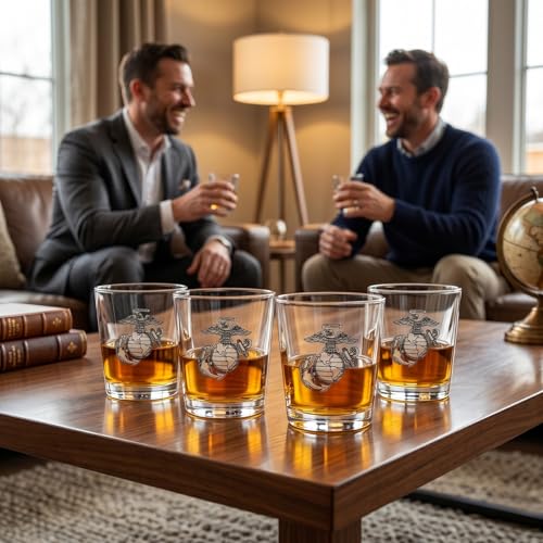 Marine Whiskey & Wine Glasses Set of 4 - Keen Glass Solutions