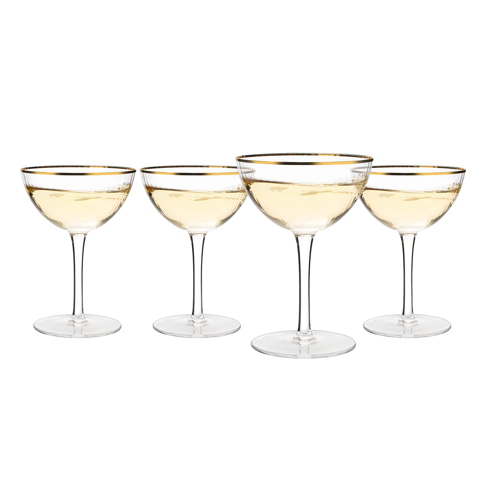 The Wine Savant Gold Rim Glasses 6 oz, Set of 4 Gold Rim Classic Manhattan Glasses - Keen Glass Solutions