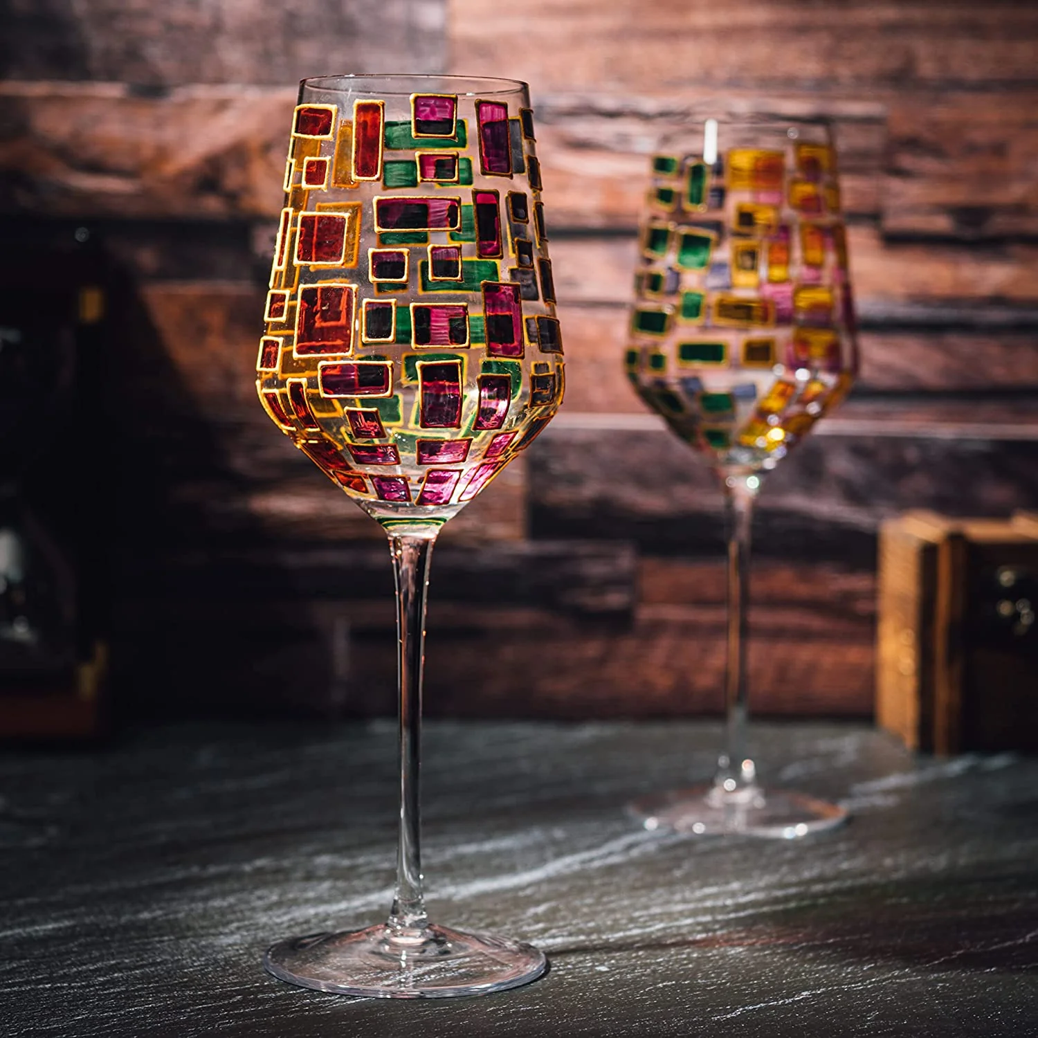 Renaissance Stained Glass Windows, (Stemmed Wine Glasses) - Keen Glass Solutions