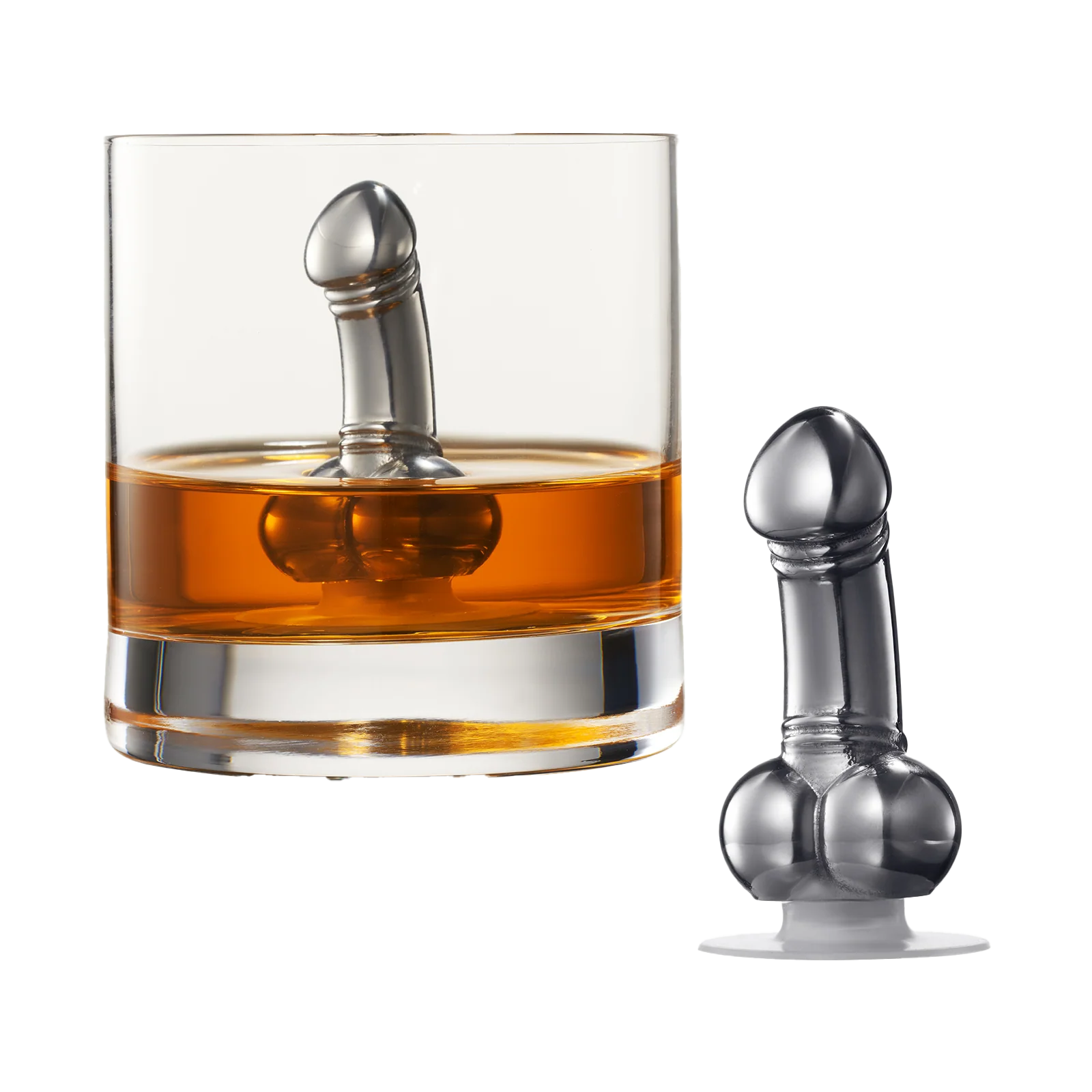 Unique Whiskey & Wine Chiller - Funny Liquor Ice Chilling Suction Cup - Keen Glass Solutions