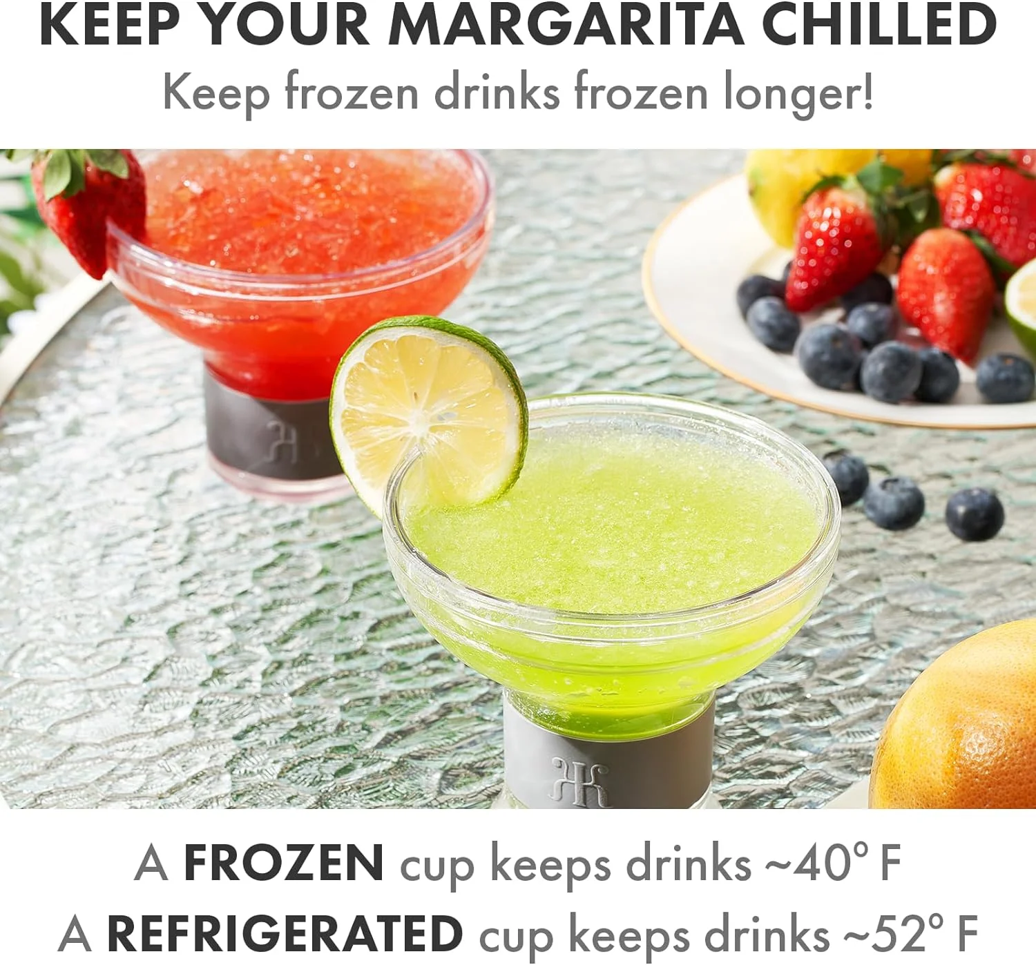 Frozen Margarita & Cocktail Chiller Glasses | Set of 4 - Keen Glass Solutions