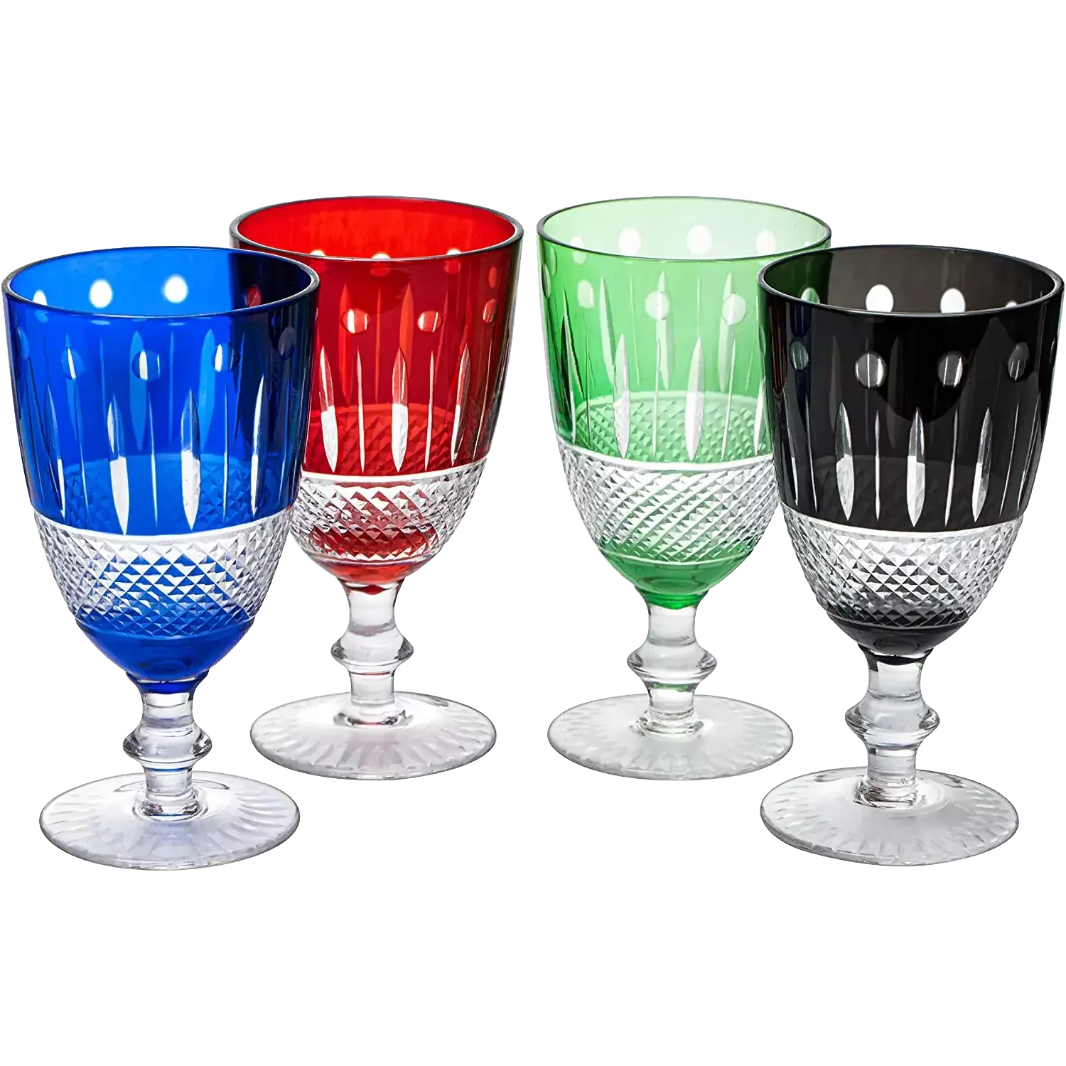 Crystal Italian Multicolor Design Cups -Set of 4 - Keen Glass Solutions
