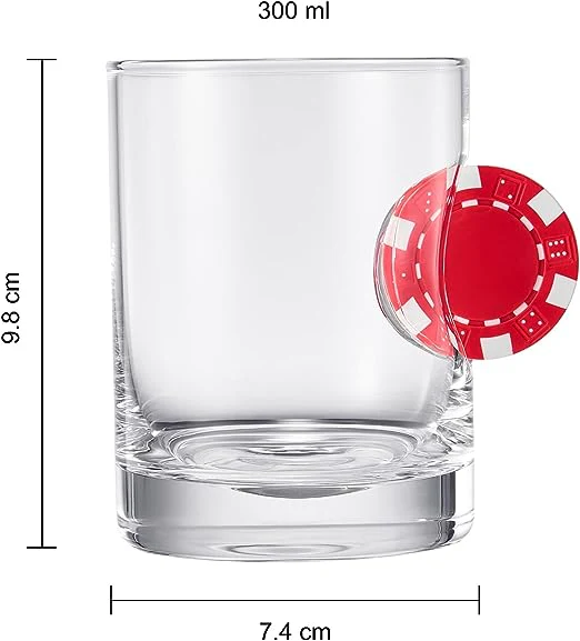 Poker Chip Whiskey & Wine Glasses | SINGLE (20 OZ) - Keen Glass Solutions