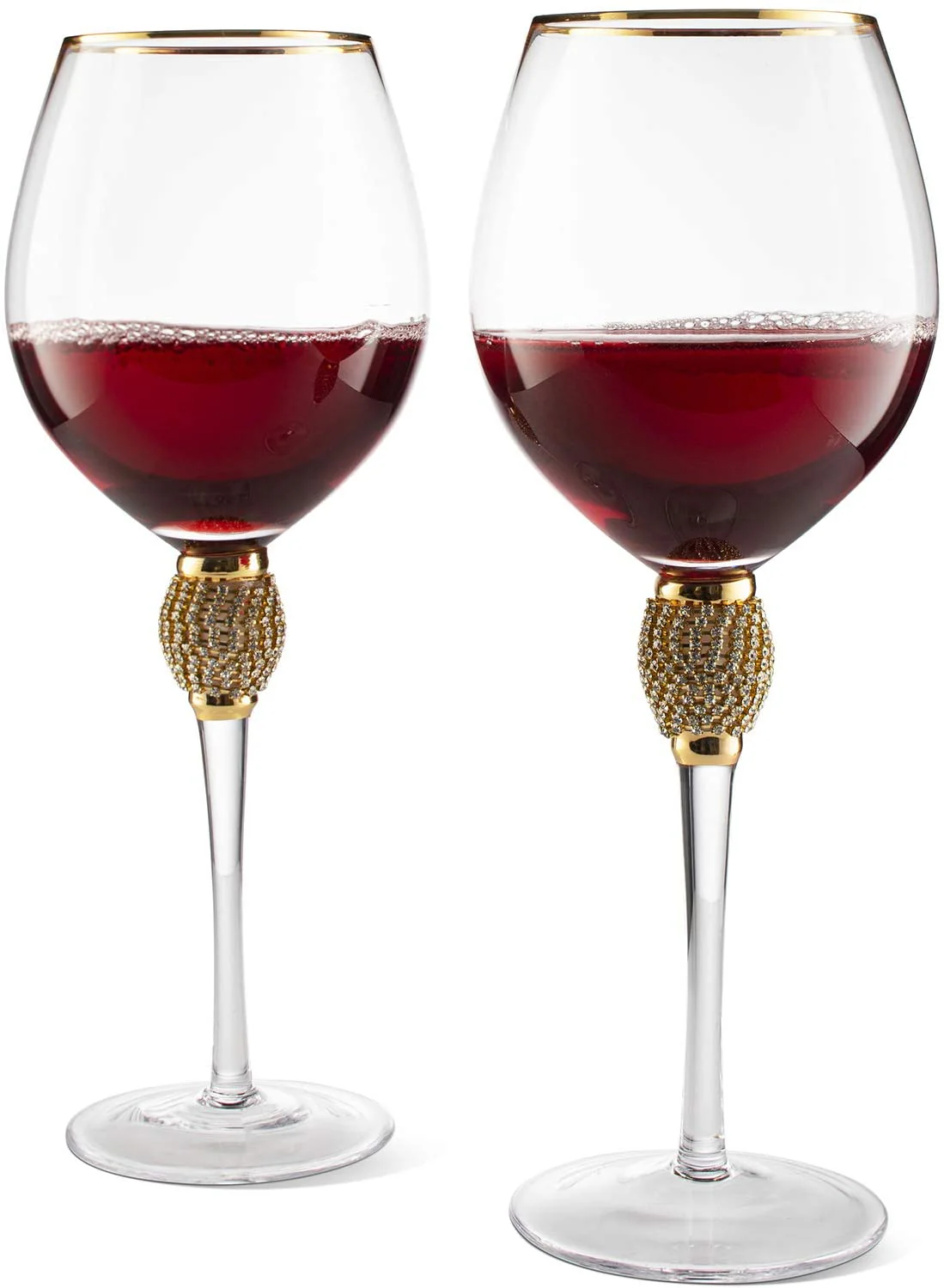 Large Diamond Wine Glasses - 15 Ounce (2, Clear) - Keen Glass Solutions