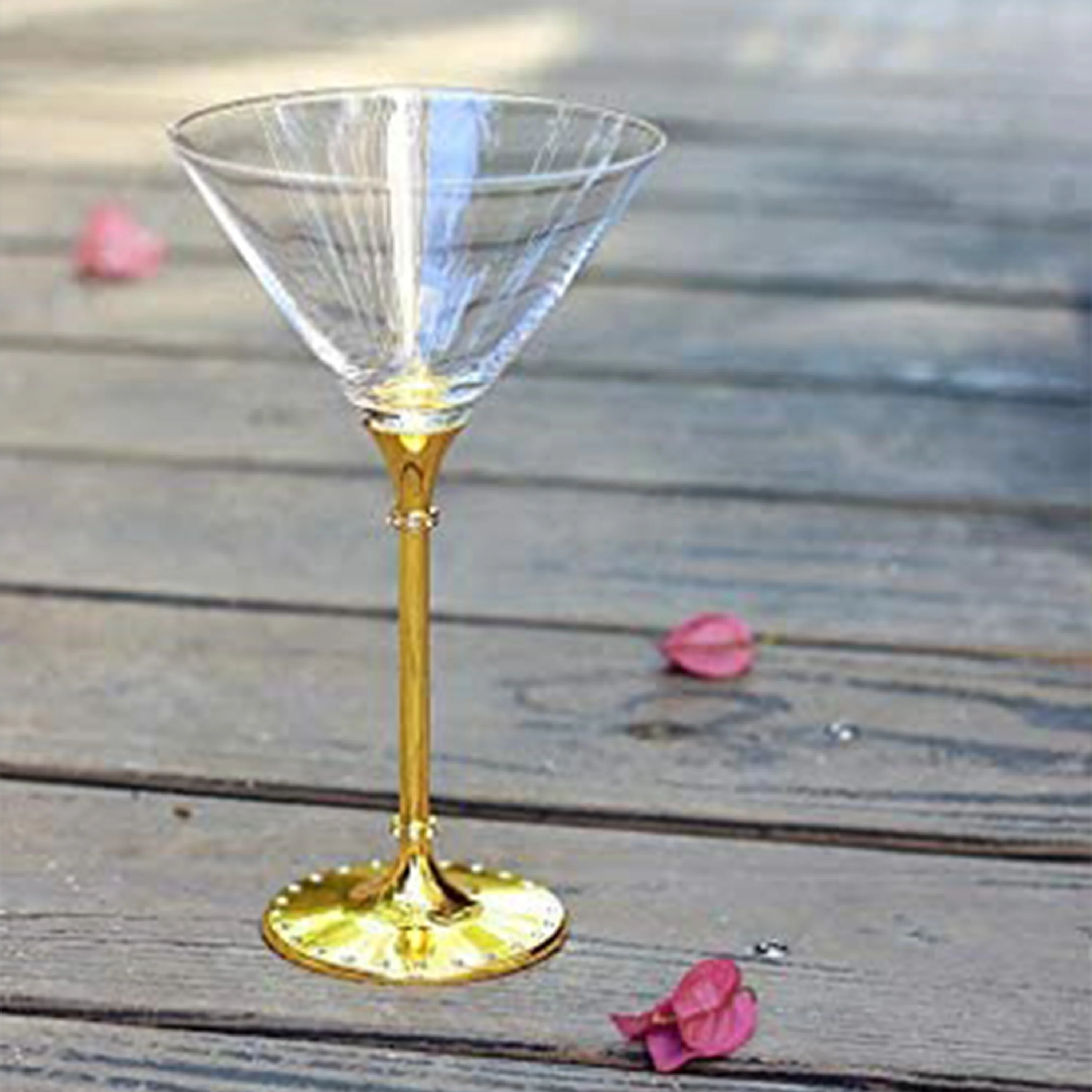 Gold Cocktail, Martini & Champagne Glasses Rhinestone DIAMOND - Keen Glass Solutions