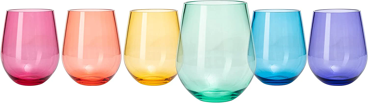 European Style Crystal, Stemless Wine Glasses, 15oz - Keen Glass Solutions