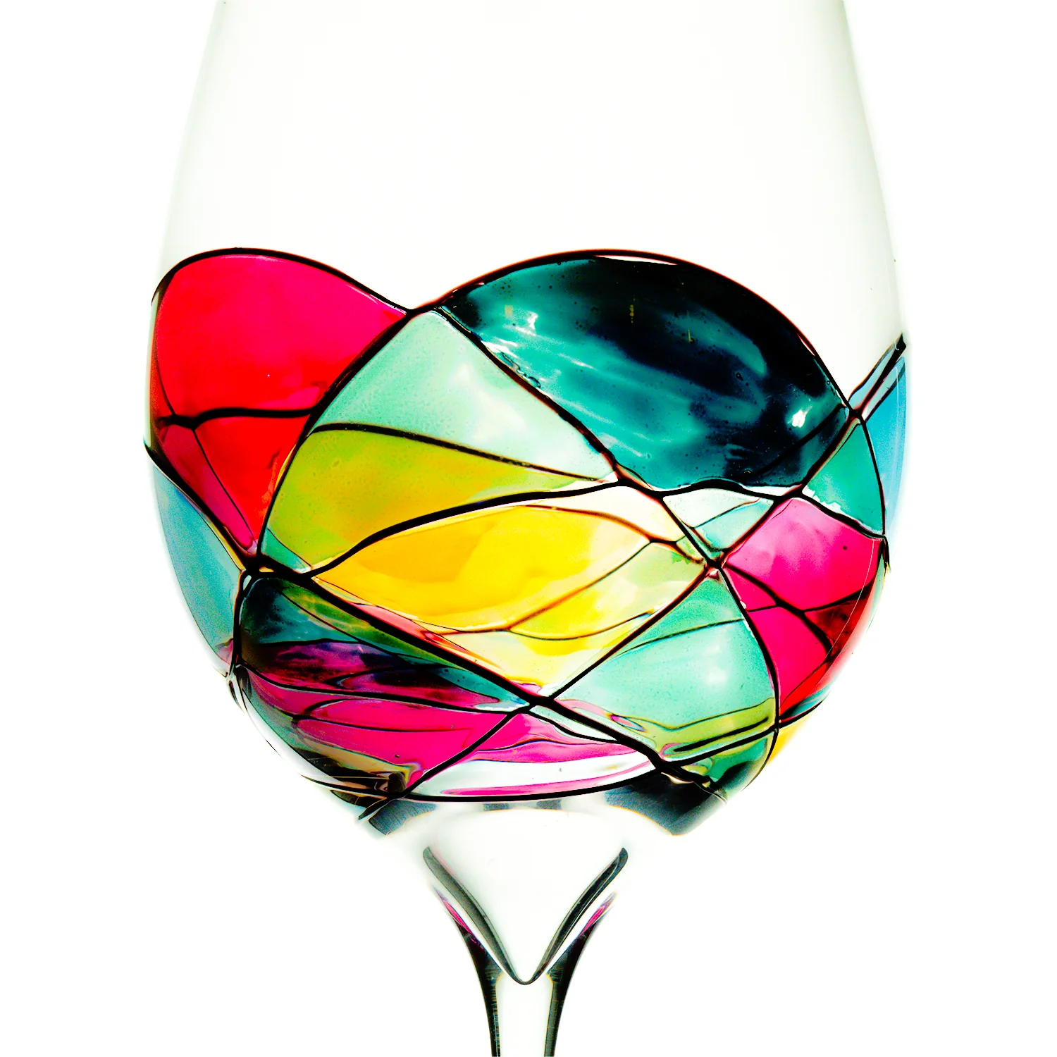 Artisanal Hand Painted Renaissance Romantic Stain - Set of 2 (Stemmed) - Keen Glass Solutions