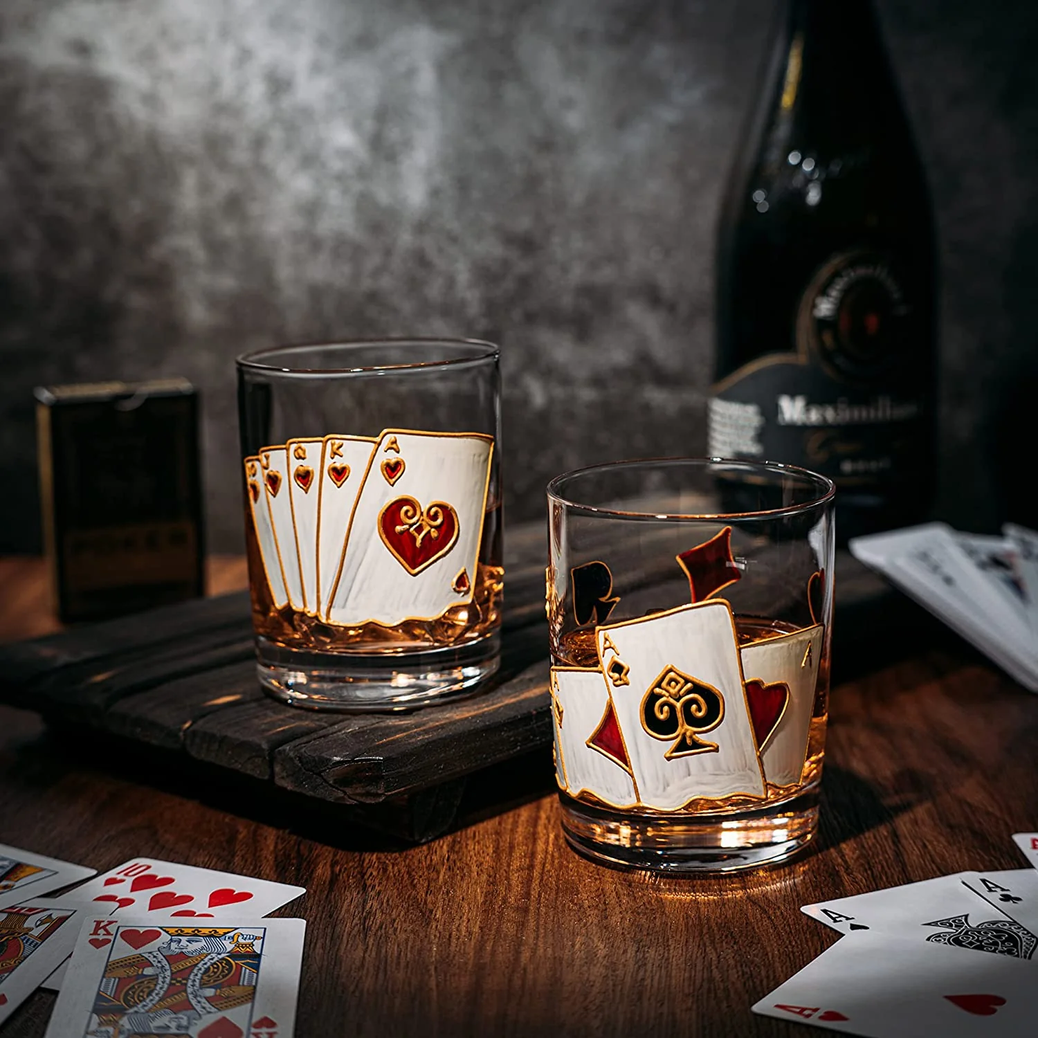 Playing Cards Drinking Glasses - Set of 2 - Keen Glass Solutions
