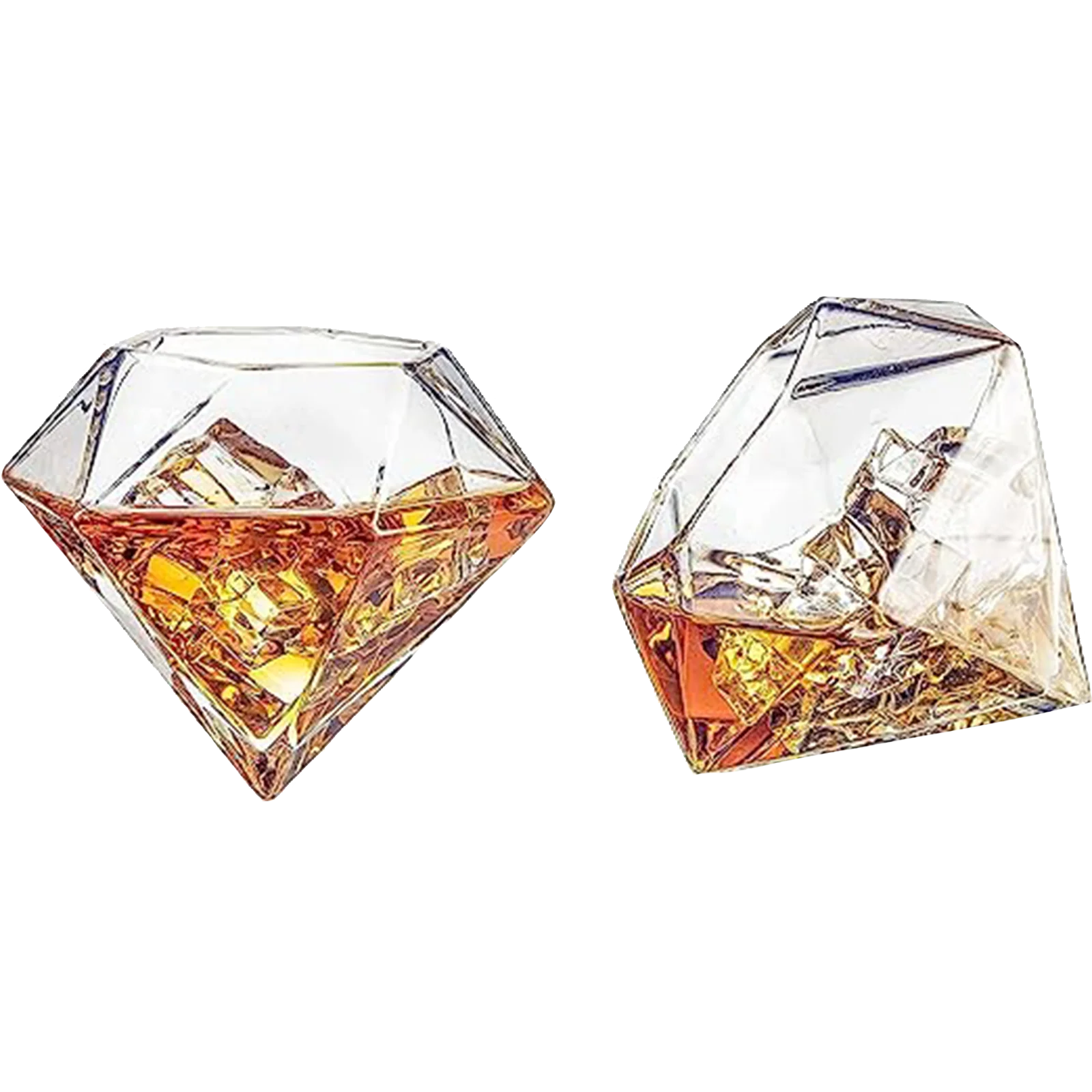 The Wine Savant Diamond Whiskey Glasses, Set of 2 10 oz - Keen Glass Solutions