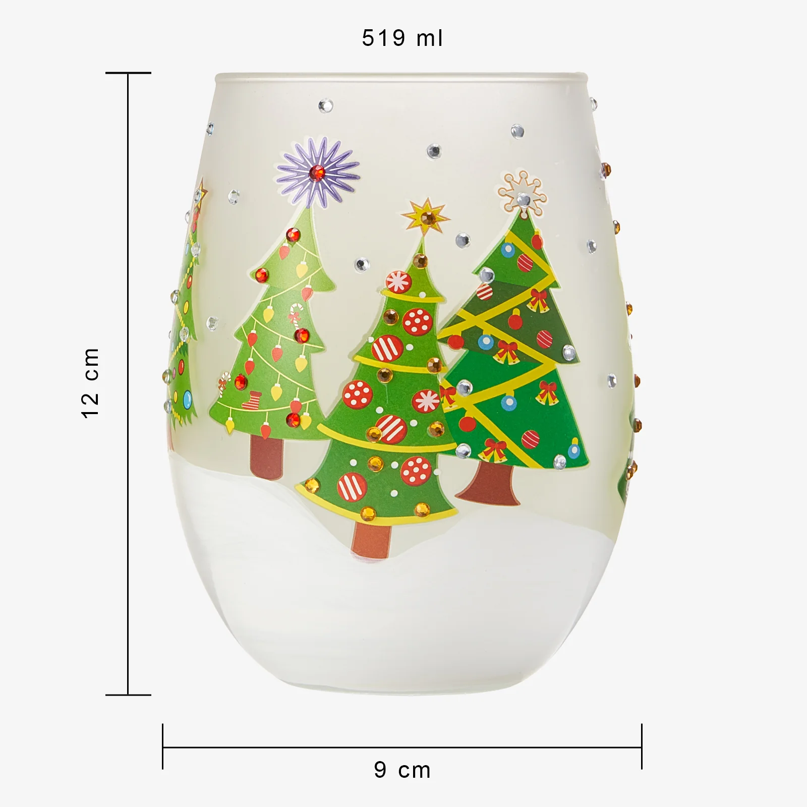 Christmas Tree Holiday Themed Wine & Water Glasses - Set of 2 - Keen Glass Solutions