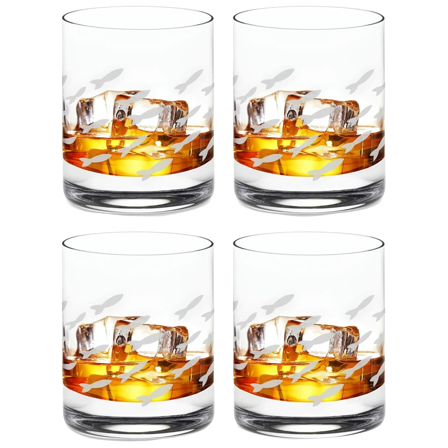 Fish Old Fashion Drinking Glasses - Keen Glass Solutions