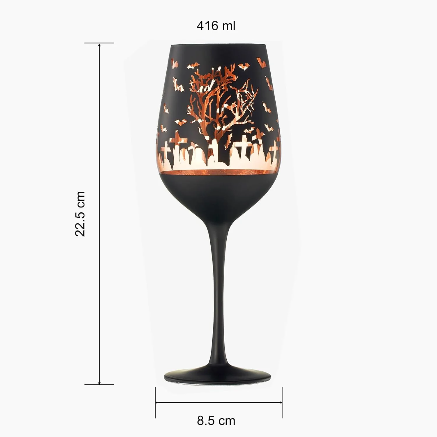 Crystal Halloween Stemmed Wine Glasses - Set of 2 - Keen Glass Solutions