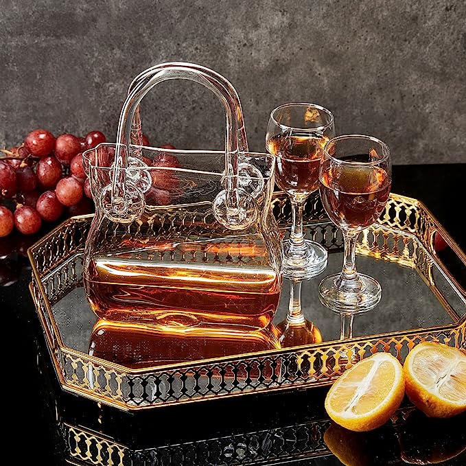 Glass Handbag Purse Decanter & Vase For Flowers (750ML) - Keen Glass Solutions