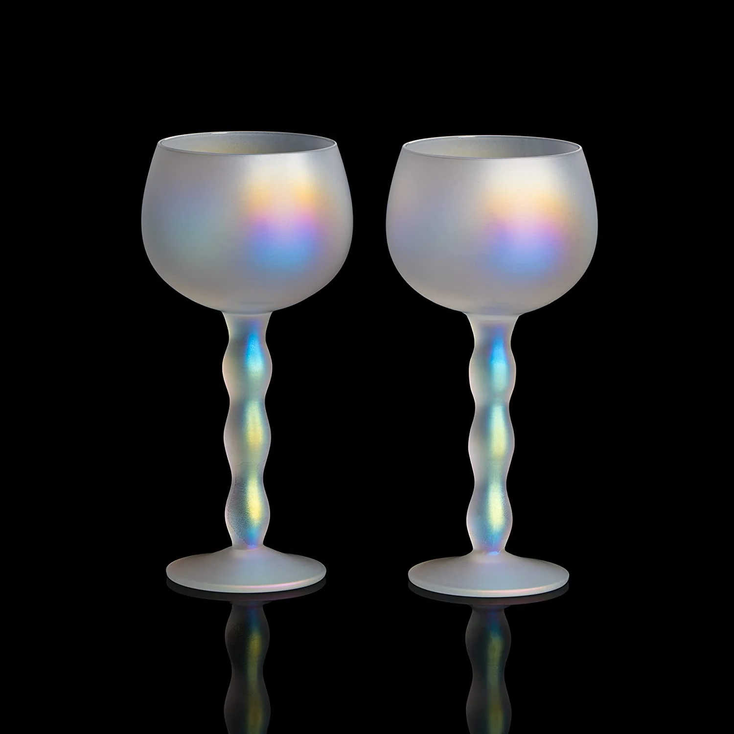 Aesthetic Iridescent Cloud Elegant Crystal Wine - 7 oz Rim Set of 2 - Keen Glass Solutions