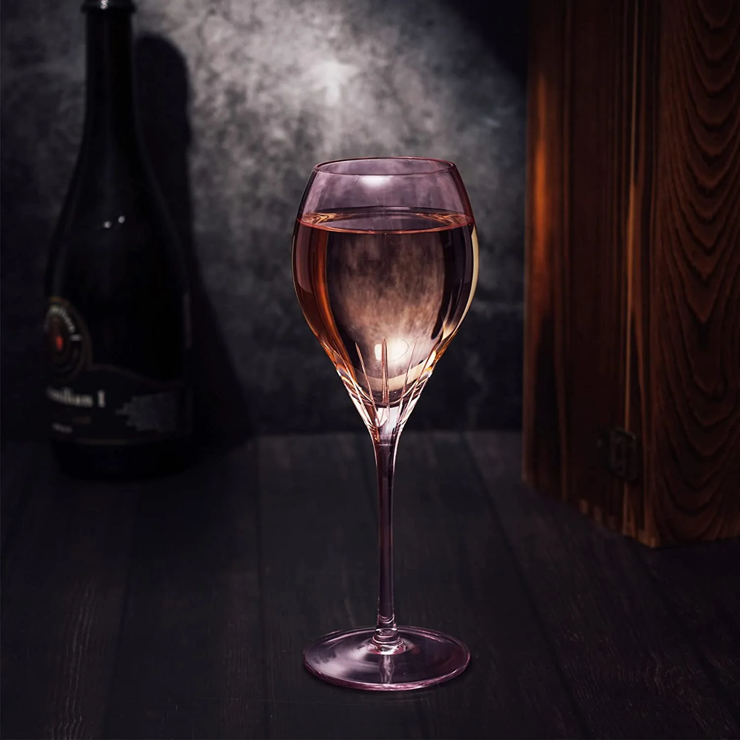 Paris Collection Crystal Pink Balloon Wine Glasses, 14 oz Set of 4 - Keen Glass Solutions