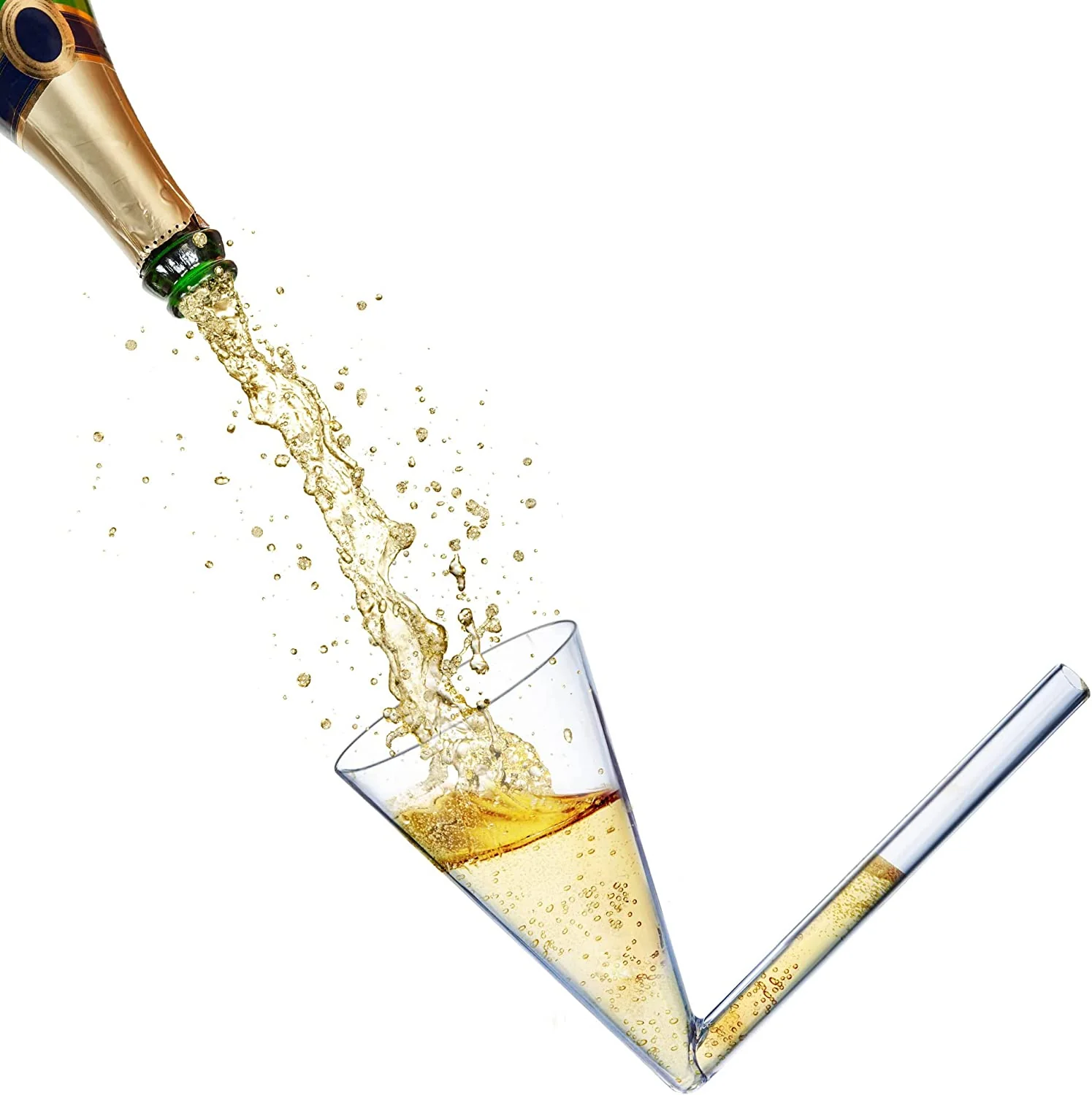 Champagne Shooter - Chug Flutes Guzzler Glasses Unique Gifts, Reusable Acrylic 4pk - Keen Glass Solutions