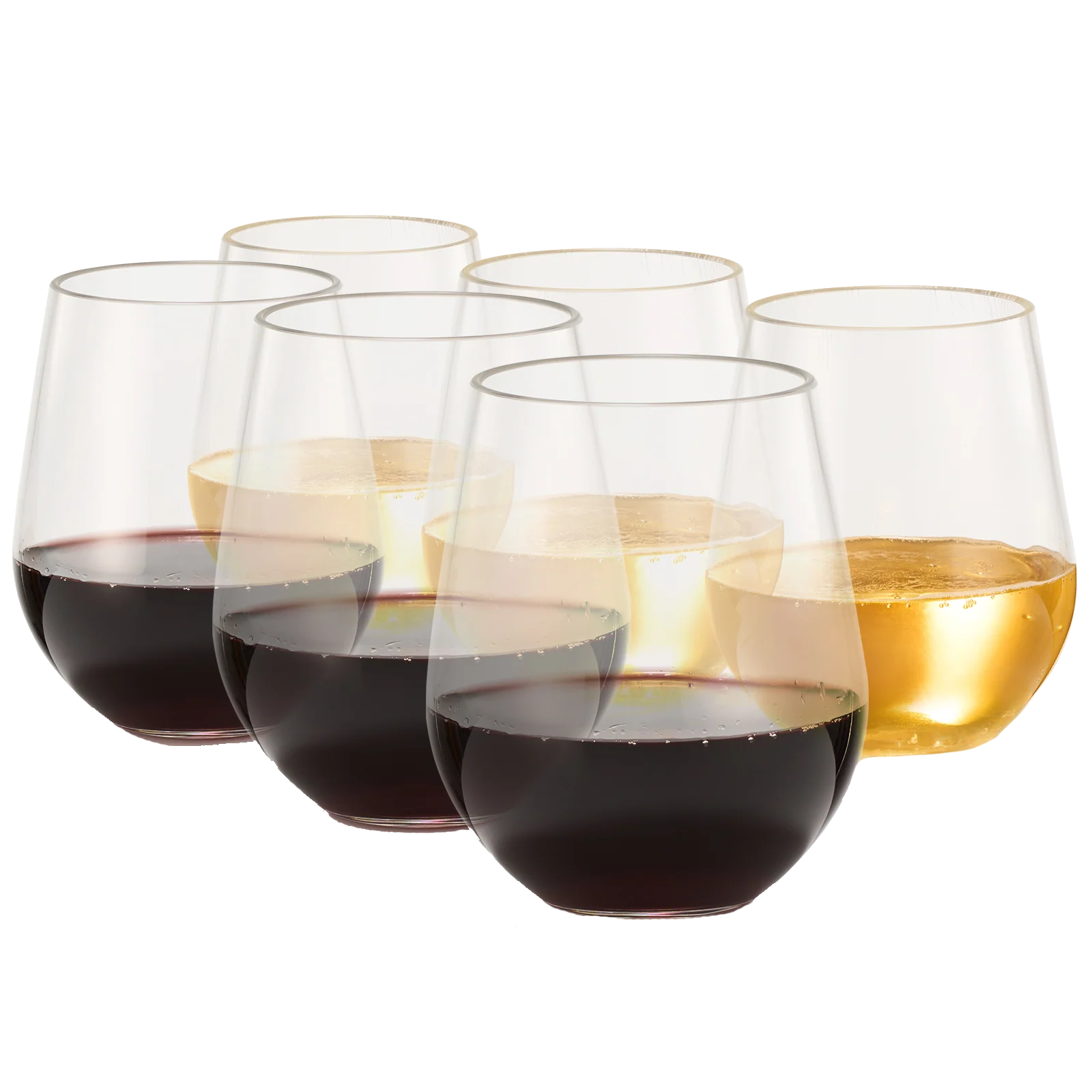 European Style Unbreakable Elegant Acrylic Stemless Wine Glasses 15 oz | Set of 6 - Keen Glass Solutions